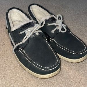 Black and sequin SPERRY Top Sider Size 9.5 Shoe